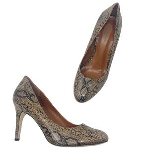 Banana Republic Snakeskin Round Toe Pumps Heel Size 9